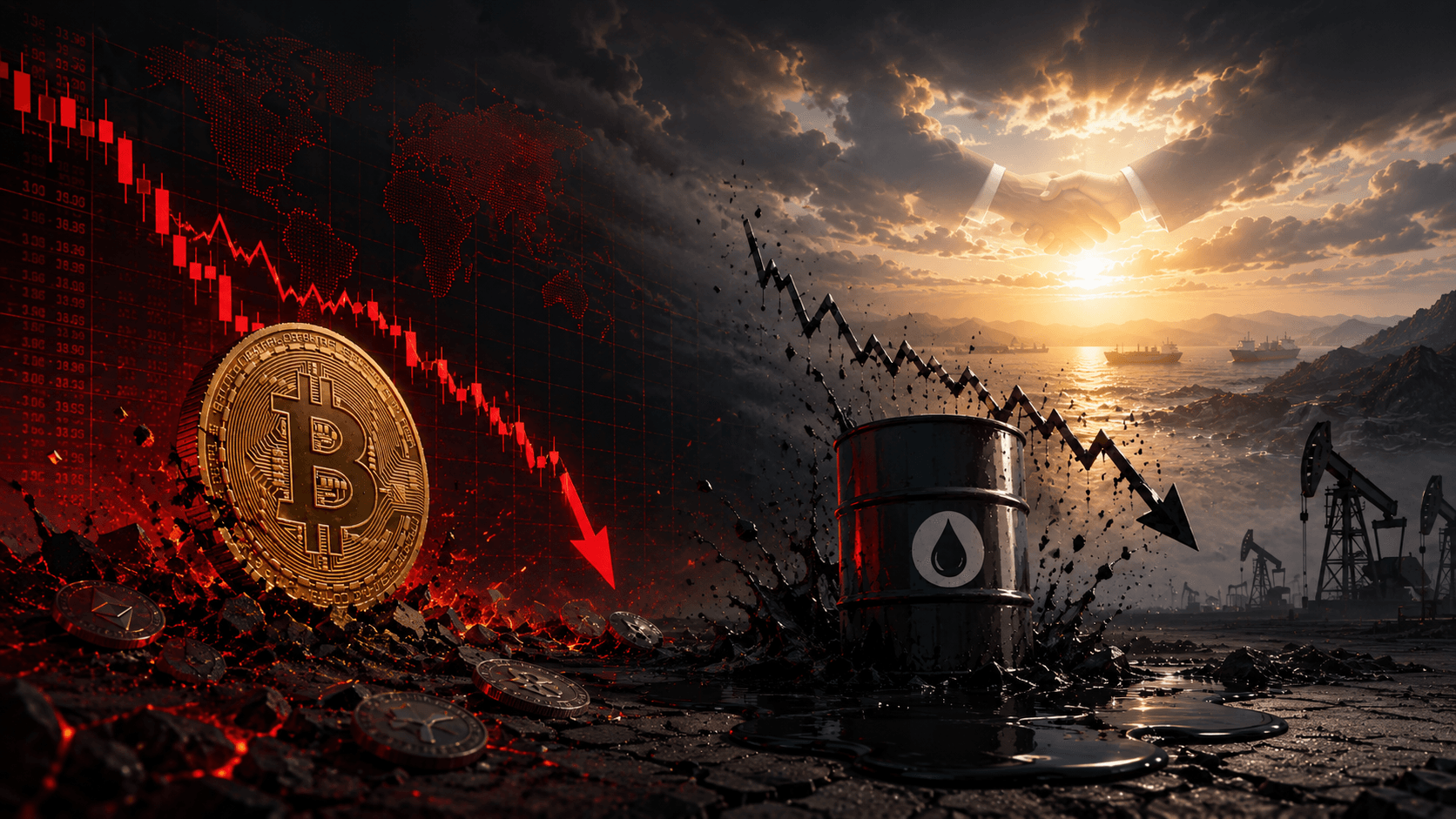 Bitcoin Got the Wrong Crash: Oil Fell, But Crypto Took the Hit