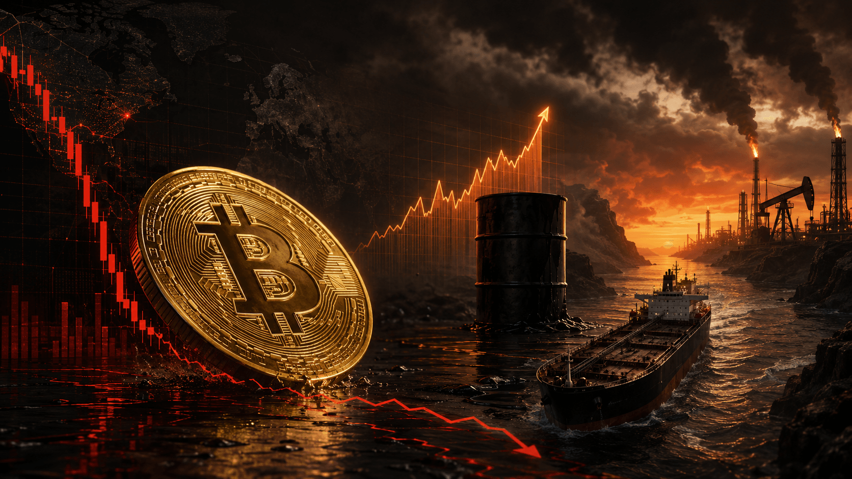 Oil Hits $100 as Iran Tensions Escalate — Why Bitcoin and Altcoins Are Falling